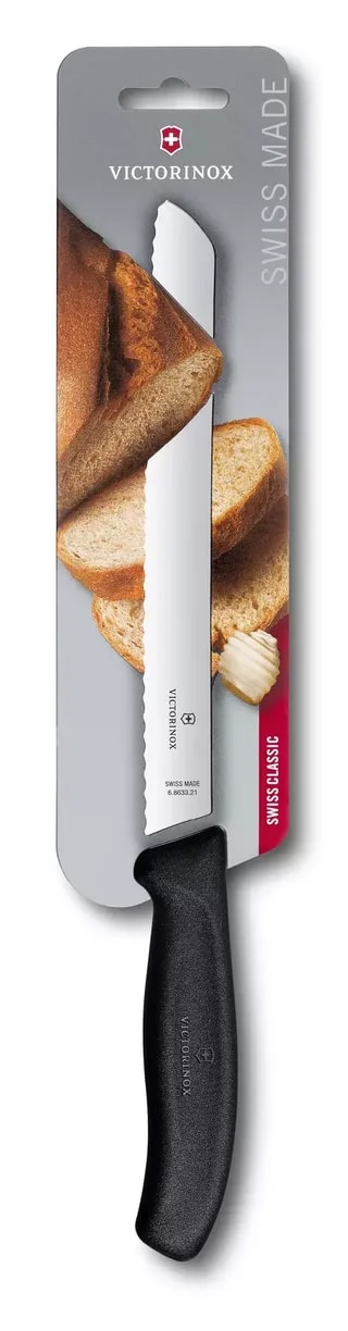 Nóż Victorinox Do Pieczywa Czarny 6.8633.21B Ostrze Ząbkowane 21cm