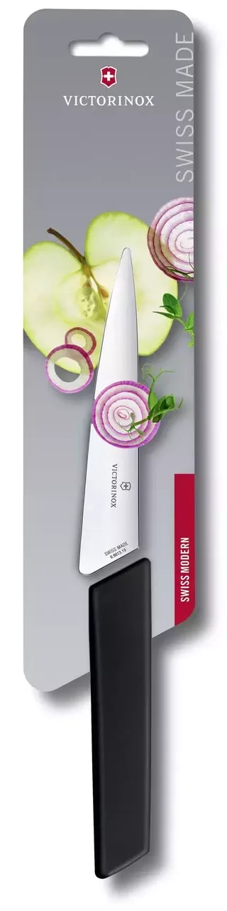 Nóż Victorinox Swiss Modern Czarny 6.9013.15B Ostrze Gładkie 15 cm