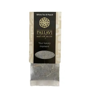 PALLAVI WHITE & PEACH - Biała herbata z brzoskwinią w podłużnych saszetkach - 25 torebek 3.5g