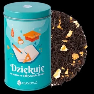 Teaverso - Herbata zestaw Puszka Avila 90g Dla Nauczyciela, elegancka puszka z czarną herbatą i dodatkami