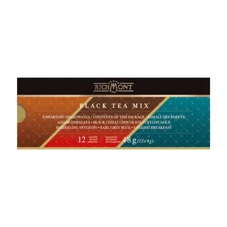 Herbata Richmont Mix Czarnych Herbat 12 saszetek porcelanowy zestaw