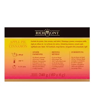 Herbatka Richmont Apple Pie Cinnamon 40 szt porcelanowy zestaw do herbaty