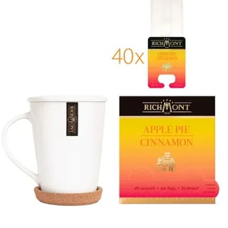 Herbatka Richmont Apple Pie Cinnamon 40 szt porcelanowy zestaw do herbaty