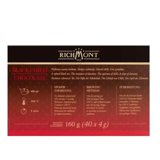 Herbata Richmont Black Chilli Chocolate 40szt porcelanowy zestaw do herbaty