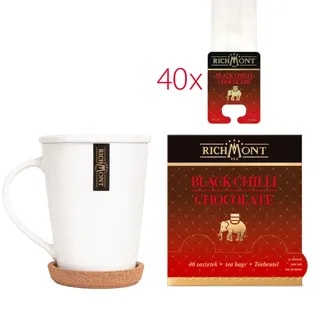 Herbata Richmont Black Chilli Chocolate 40szt porcelanowy zestaw do herbaty