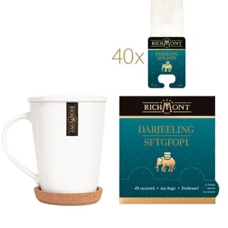 Herbata Richmont Darjeeling SFTGFOP1 40 szt porcelanowy zestaw do herbaty
