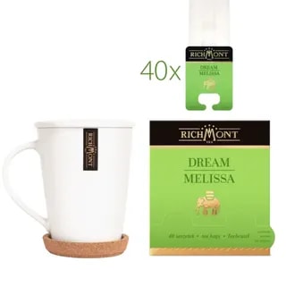 Herbata Richmont Dream Melissa 40 szt porcelanowy zestaw do herbaty