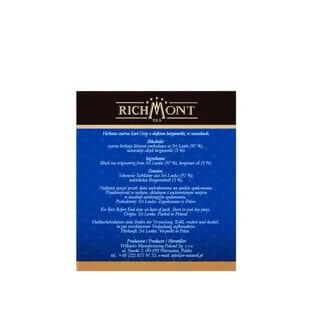 Herbata Richmont Earl Grey Blue 40 saszetek porcelanowy zestaw do herbaty