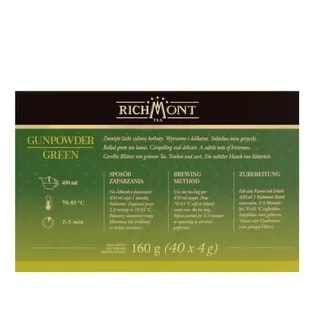 Herbata Richmont Gunpowder Green 40 szt porcelanowy zestaw do herbaty