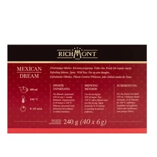Herbatka Richmont Mexican Dream 40 szt porcelanowy zestaw do herbaty