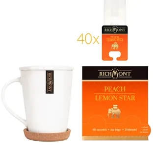 Herbatka Richmont Peach Lemon Star 40 szt porcelanowy zestaw do herbaty