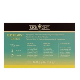 Herbata Richmont Peppermint Green 40 szt porcelanowy zestaw do herbaty
