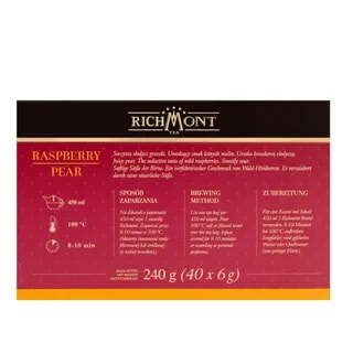 Herbatka Richmont Raspberry Pear 40 szt porcelanowy zestaw do herbaty