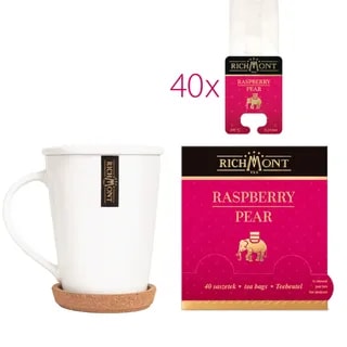 Herbatka Richmont Raspberry Pear 40 szt porcelanowy zestaw do herbaty