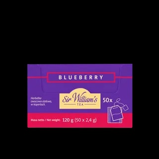 Owocowo-Ziołowa Herbatka Sir William's Tea Blueberry 50 Saszetek