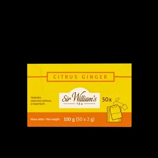 Owocowo-ziołowa Herbata Sir William's Tea Citrus Ginger 50 Saszetek
