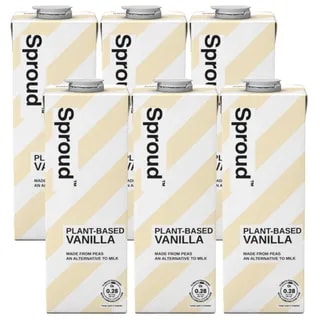 Zestaw sześciu kartonów waniliowego napoju roślinnego Sproud Plant-Based Vanilla na bazie żółtego grochu, 6 × 1L – dostępny do kupienia w sklepie z kawą.