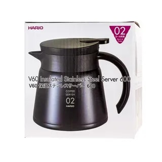 Hario Insulated Stainless Steel Server V60-02 Czarny - 600ml