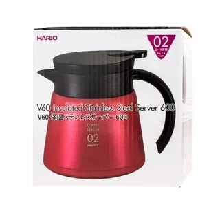 Hario Insulated Stainless Steel Server V60-02 Czerwony - 600ml