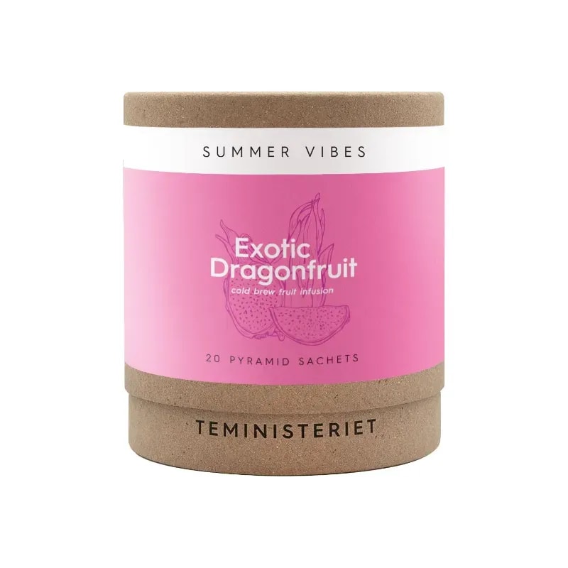 Opakowanie ekskluzywnej herbaty Exotic Dragonfruit zawiera 20 saszetek do przygotowania orzeźwiającego napoju na zimno. Idealna na letnie dni, ta owocowa infuzja wyróżnia się wyjątkowym smakiem, doskonale komponując się z chwilami relaksu i towarzystwa.