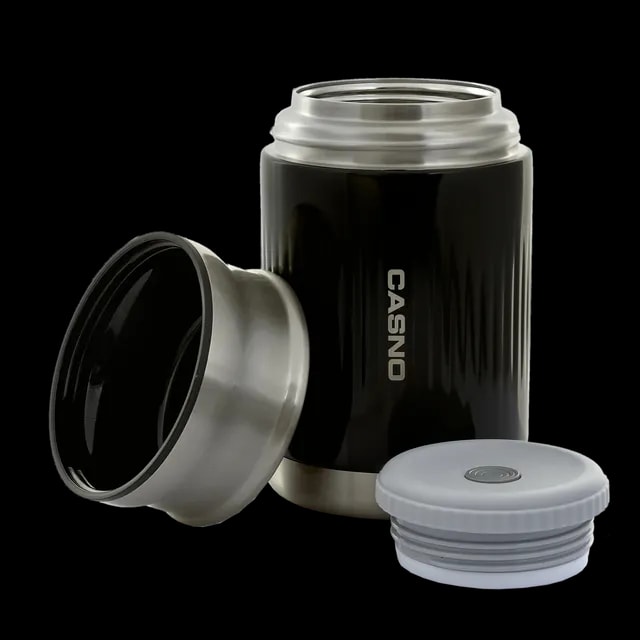 Termos obiadowy Casno Marapi 750ml czarny - rozłożony na części