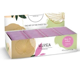 VEERTEA White Tea & Rose - herbata biała z różą w saszekach / kopertkach - 100 torebek