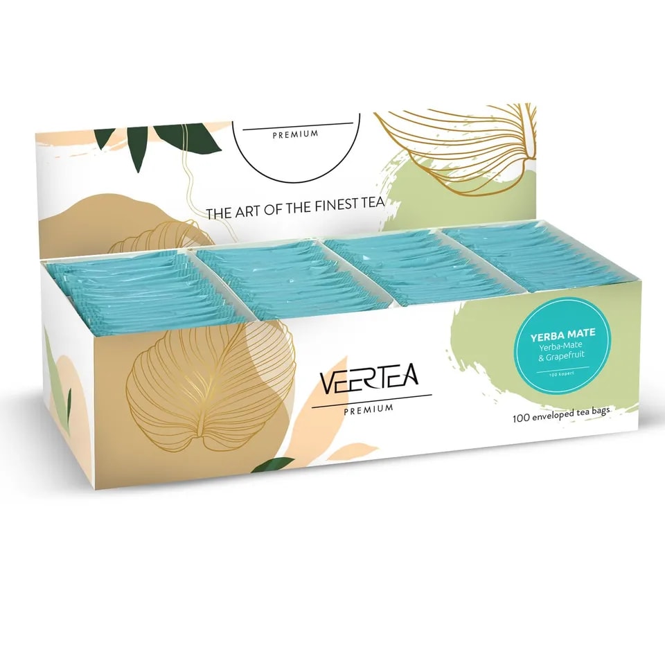 VEERTEA Yerba Mate & Grapefruit - herbata yerba mate w saszetkach / kopertkach - 100 torebek
