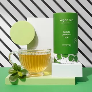 Vegan Tea - Jabłkowe Kiwi - Herbata Zielona 80g