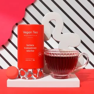 Vegan Tea - Truskawkowy Rabarbar - Herbata Owocowa 80g