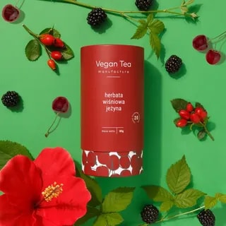 Vegan Tea - Wiśniowa Jeżyna - Herbata Czarna 80g