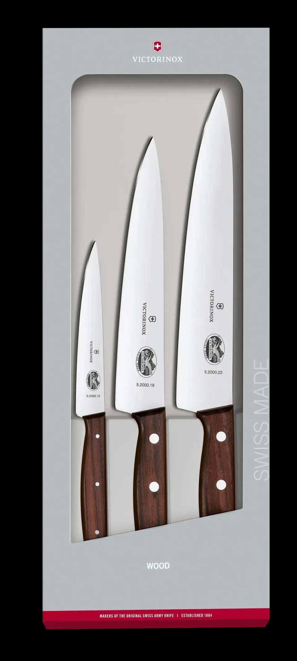 Victorinox Zestaw Szefa Kuchni Wood 3 Elementy Drewniana Rękojeść 5.1050.3G