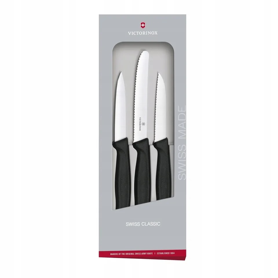 Victorinox Zestaw 3 Noży do Warzyw Swiss Classic Czarny 6.7113.3G