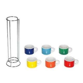 Bialetti Color - Zestaw 6 filiżanek do espresso na stojaku