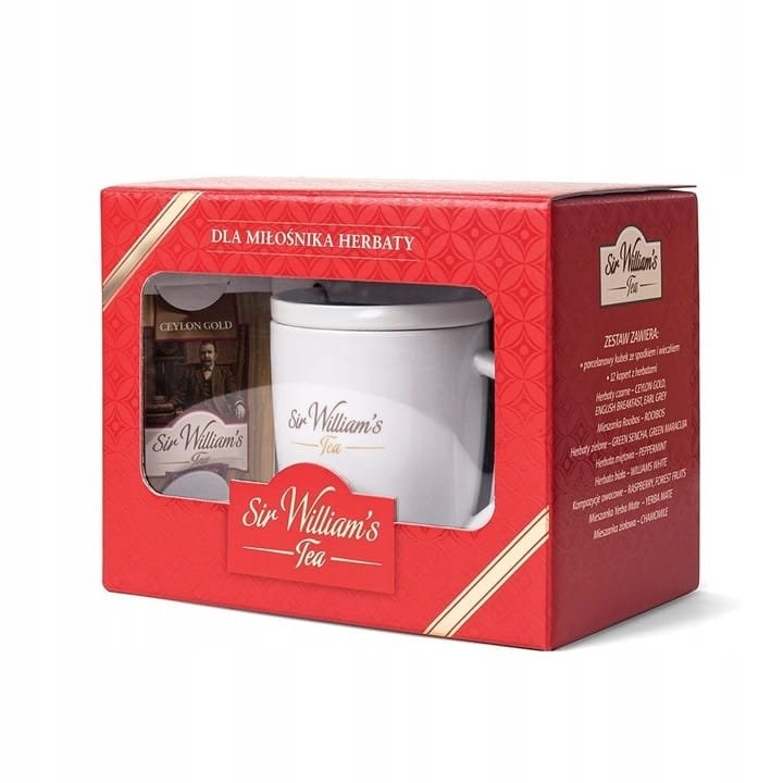 Zestaw Prezentowy Sir William's Tea - Kubek + 12 herbat