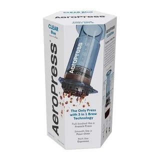 AeroPress Clear Blue - Zaparzacz do kawy niebieski