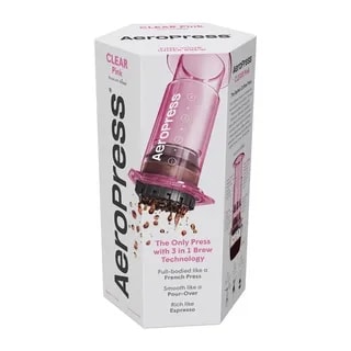AeroPress Clear Pink - Zaparzacz do kawy różowy