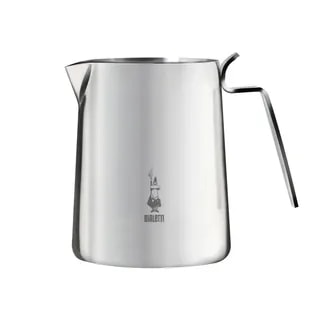 Elegancki dzbanek do mleka Bialetti wykonany z wysokiej jakości stali nierdzewnej, idealny do przygotowywania kawy oraz cappuccino. Dzięki ergonomicznemu uchwytowi i nowoczesnemu designowi, ten akcesorium doskonale uzupełni każdą kuchnię miłośników kawy i herbaty.