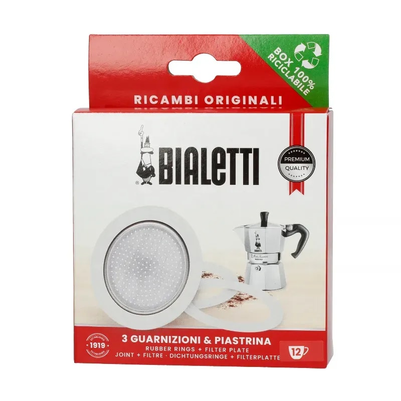 Zestaw uszczelek i filtra Bialetti umożliwia łatwe przygotowanie aromatycznej kawy z ekspresu. Wysoka jakość produktów gwarantuje najlepsze efekty parzenia, idealne dla prawdziwych miłośników kawy.
