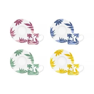 Bialetti - Primavera - Zestaw 4 filiżanek ze spodkiem