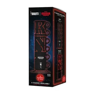 Bialetti - Zestaw 6 filiżanek do espresso na stojaku Stranger Things - świecący w ciemności