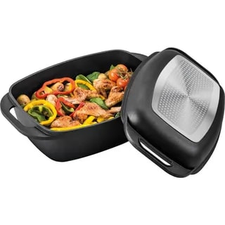 Lamart - Brytfanna z Pokrywą Do Grillowania DOUBLE LT1105 - 9 L