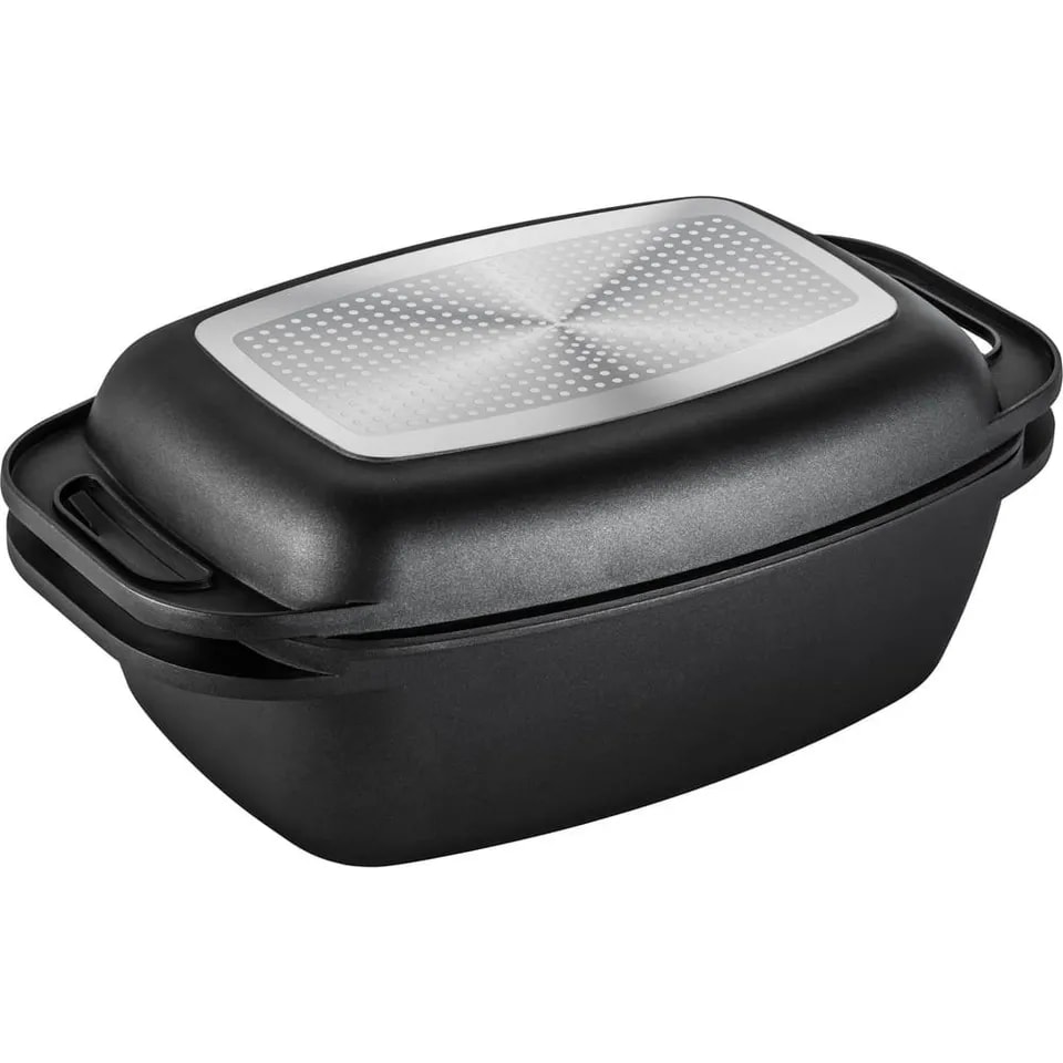 Lamart - Brytfanna z Pokrywą Do Grillowania DOUBLE LT1105 - 9 L
