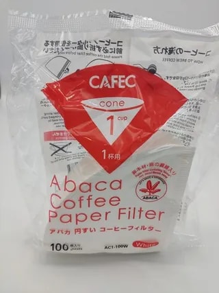 Filtr Papierowy Stożkowy Cafec Abaca Biały Cup1 100 Sztuk