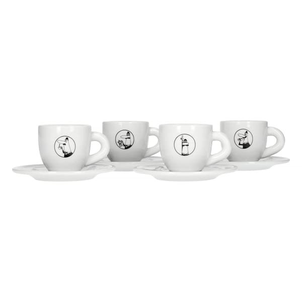 Bialetti Carousel Zestaw 4 filiżanek z podstawką