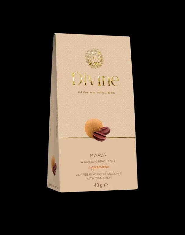 Eurohansa - DIVINE Premium Pralines Kawa w Białej Czekoladzie z Cynamonem - 40 g