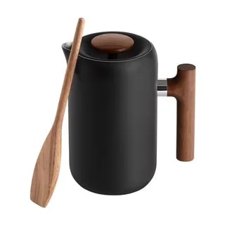 Fellow Clara - French Press - Czarny Mat + Orzech