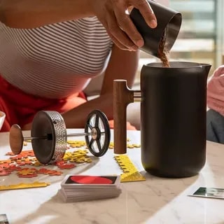 Fellow Clara - French Press - Czarny Mat + Orzech