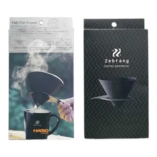 Hario - Zebrang V60-02 Flat Dripper - Składany drip silikonowy czarny