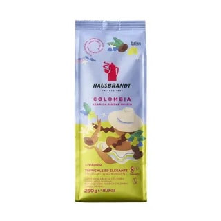 Opakowanie kawy Hausbrandt Colombia zawiera 250 g wysokiej jakości ziaren Arabica, pochodzących z Kolumbii. Wyjątkowy smak i elegancki aromat sprawią, że każda filiżanka będzie niezapomnianą chwilą przyjemności.