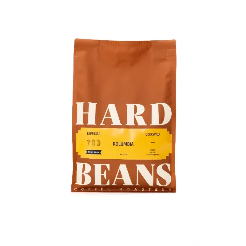 Opakowanie kawy espresso Kolumbia od Hard Beans o wadze 250g. Idealna na każdą chwilę, łączy intensywny smak z aromatycznymi nutami, co czyni ją doskonałym wyborem dla miłośników kawy.